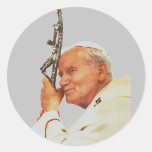 Sint Paus Johannes Paulus II Ronde Sticker