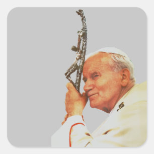 Sint Paus Johannes Paulus II Vierkante Sticker