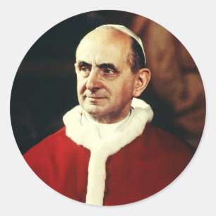 Sint Paus Paulus VI hoofd van de Katholieke Kerk Ronde Sticker