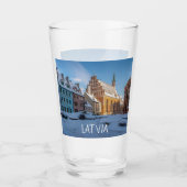 Sint-Peter kerk in de winter in Riga, Letland Glas (Voorkant)