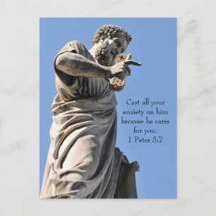 Sint-Peter standbeeld in Rome, Italië Briefkaart