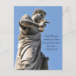 Sint-Peter standbeeld in Rome, Italië Briefkaart