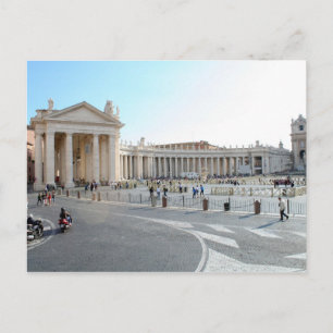 Sint-Peter's Basilica en kolommen in Vaticaanstad. Briefkaart