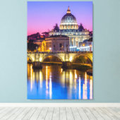 Sint-Peter's kathedraal Vaticaanstad Rome schemk Canvas Afdruk (Insitu (Houten vloer))
