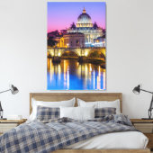Sint-Peter's kathedraal Vaticaanstad Rome schemk Canvas Afdruk (Insitu (Slaapkamer))