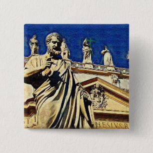Sint-Peter's plein Rome Vierkante Button 5,1 Cm