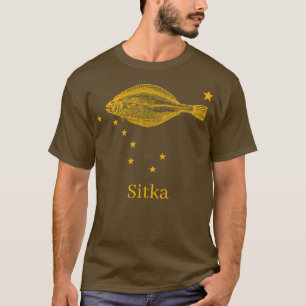 Sint-Petersburg: de staatsvlag van Alaska, heilbot T-shirt