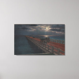 Sint-Petersburg, FL - Moonlit Uitzicht van Gandy Canvas Afdruk