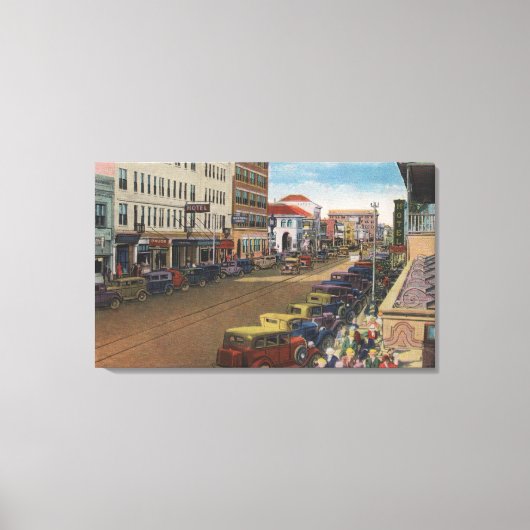 Sint-Petersburg, FL - Uitzicht van Central Ave w/ Canvas Afdruk (Voorkant)