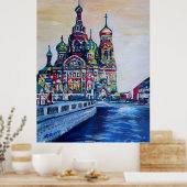 Sint-Petersburg met de Savior-kerk op het bloed Poster (Keuken)