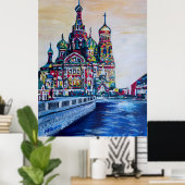 Sint-Petersburg met de Savior-kerk op het bloed Poster (Thuiskantoor)
