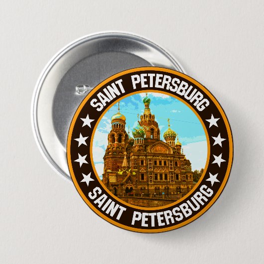 Sint-Petersburg Ronde Button 7,6 Cm (Voorkant /achterkant)