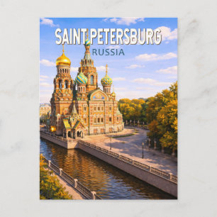 Sint-Petersburg Rusland Illustratie Reis Kunst Briefkaart