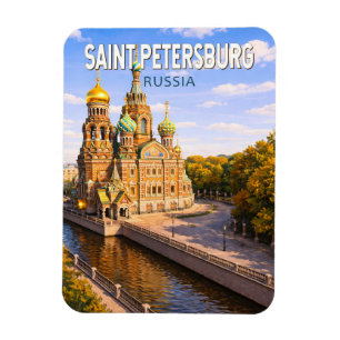 Sint-Petersburg Rusland Illustratie Reis Kunst Magneet