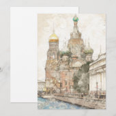 Sint-Petersburg Rusland Kerstkaart – Winterstad (Voorkant / Achterkant)