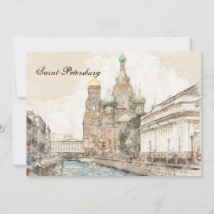 Sint-Petersburg Rusland Kerstkaart Winterstad