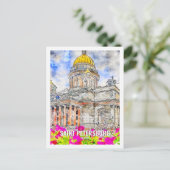 Sint-Petersburg Rusland Travel Place Waterverf Briefkaart (Staand voorkant)