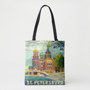 Sint-petersburg Rusland Vintage Travel Vacking Tote Bag
