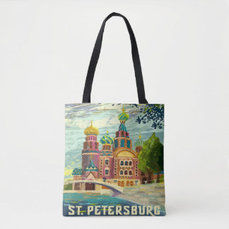 Sint-petersburg Rusland Vintage Travel Vacking Tote Bag