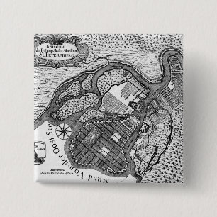Sint-Petersburg Vierkante Button 5,1 Cm