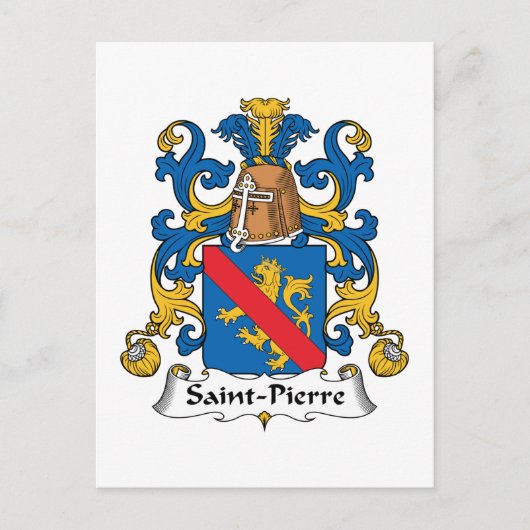Sint-Pierre Family Crest Briefkaart (Voorkant)
