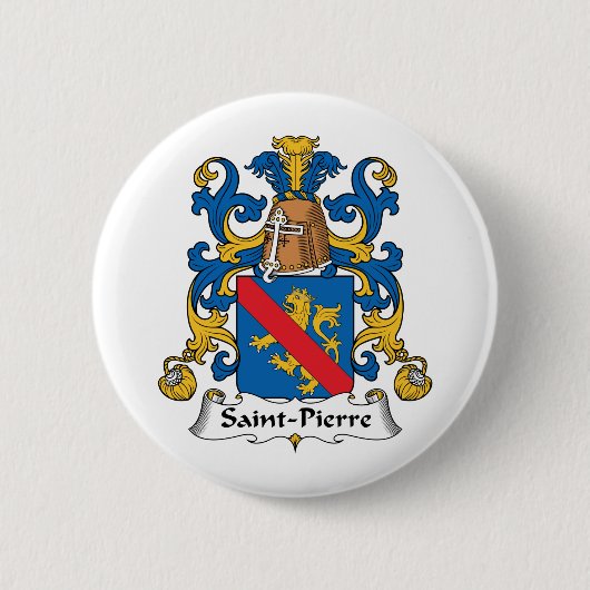 Sint-Pierre Family Crest Ronde Button 5,7 Cm (Voorkant)
