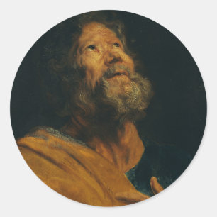 Sint-Pieter door Antoon van Dyck Ronde Sticker