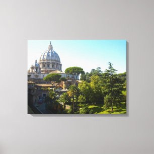 Sint-Pietersbasiliek, Vaticaanstad, Rome, Italië Canvas Afdruk