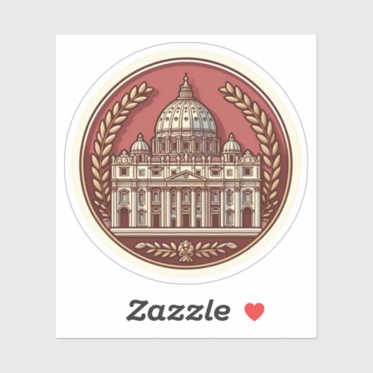 Sint-Pietersbasiliek (Vaticaanstad) Sticker (Vel)