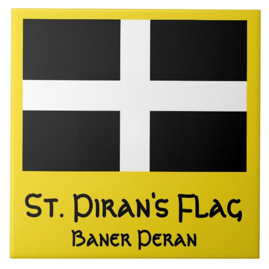 Sint-Pirans vlag Tegeltje (Voorkant)