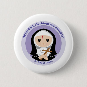 Sint-Rita van Cascia Ronde Button 5,7 Cm
