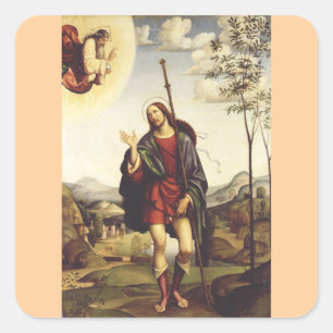 Sint Rochus door Francesco Francia  Vierkante Sticker