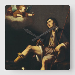 Sint Rochus en de engel door Guy François Vierkante Klok