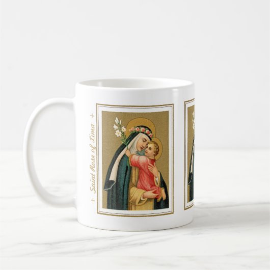 Sint-Roos Lima en het Christus Kind (M 023) Koffiemok (Links)