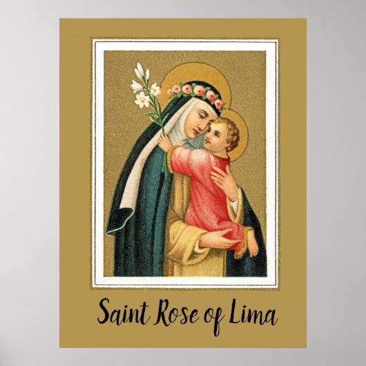 Sint-Roos Lima en het Christus Kind (M 023) Poster (Voorkant)