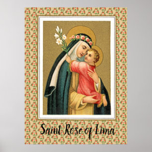 Sint-Roos Lima en het Christus Kind (M 023) Poster