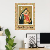 Sint-Roos Lima en het Christus Kind (M 023) Poster (Thuiskantoor)