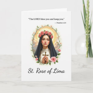 Sint-Rosa van Lima Gods Vrede Rozen Schriftuur Kaart