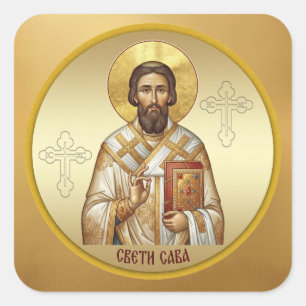 Sint-Sava orthodoxe icoon T-shirt Vierkante Sticker