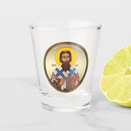 Sint Sava van Servië Shot Glas (Voorkant)