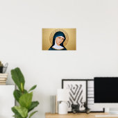 Sint Scholastica: Hart van Gebed Poster (Thuiskantoor)