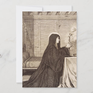 Sint Scholastica patrones van school Feestdagenkaart