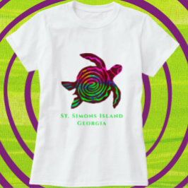 Sint-Simons-zee voor de kleedschildpad T-shirt