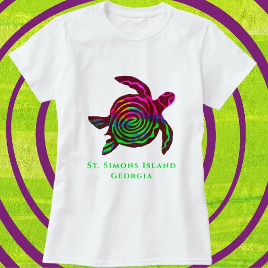 Sint-Simons-zee voor de kleedschildpad T-shirt