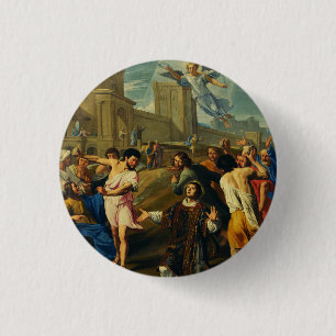 Sint-Stefanus de Protomartelaar Fijne Kunst Iconog Ronde Button 3,2 Cm