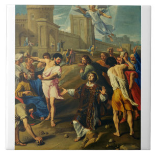 Sint-Stefanus de Protomartelaar Fijne Kunst Iconog Tegeltje