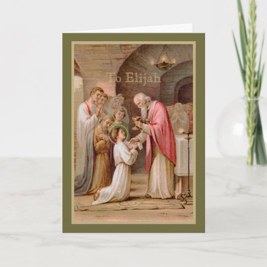 Sint Tarcisius die de Eucharist ontvangt (BL 02) Kaart (Voorkant)