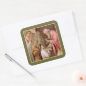 Sint Tarcisius die de Eucharist ontvangt (BL 02) Vierkante Sticker (Envelop)