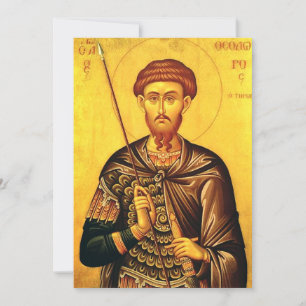 Sint Theodorus Tiron orthodoxe icoon Kaart
