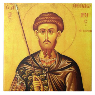 Sint Theodorus Tiron orthodoxe icoon Tegeltje